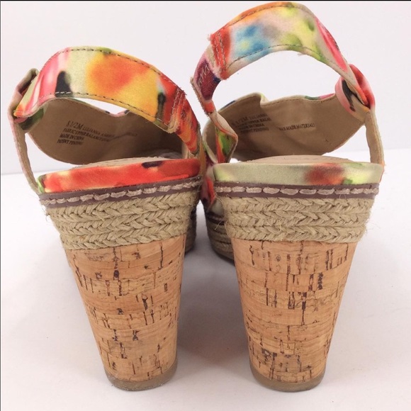 Naturalizer Floral Print Wedge Open Toe Sz 8 1/2 - Picture 6 of 10